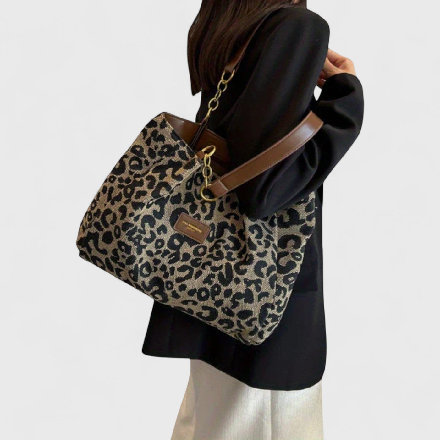 Valérie™  | Große Tasche mit elegantem Leopardenmuster