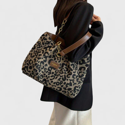Valérie™  | Große Tasche mit elegantem Leopardenmuster