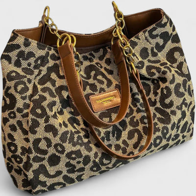 Valérie™  | Große Tasche mit elegantem Leopardenmuster