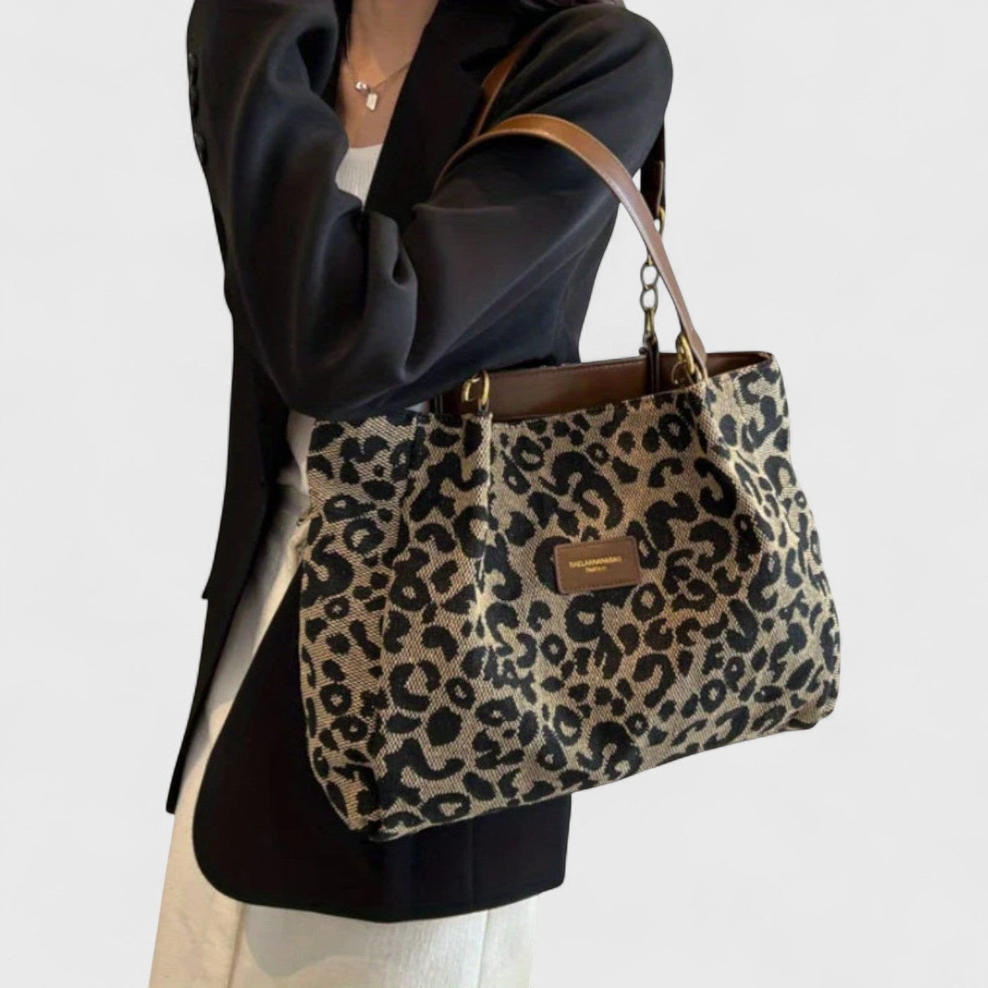 Valérie™  | Große Tasche mit elegantem Leopardenmuster