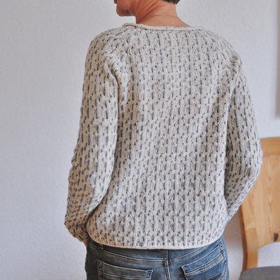 Hannelore™ | Grauer Pullover mit weitem Ausschnitt