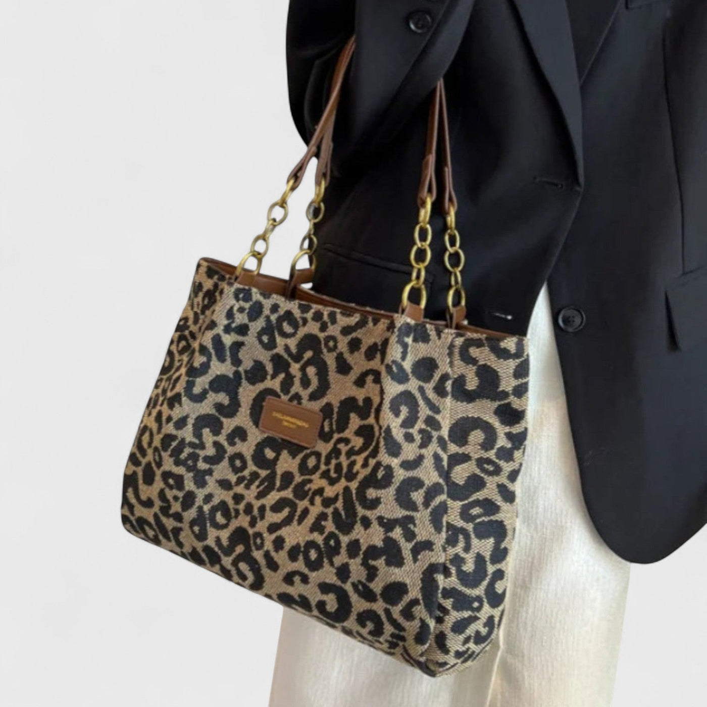 Valérie™  | Große Tasche mit elegantem Leopardenmuster