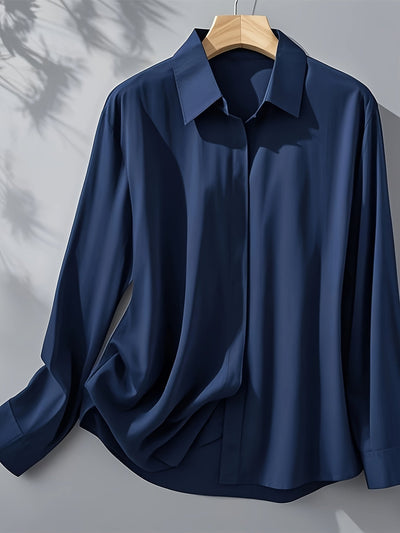 Annika™ | Stilvolles Langarmhemd Mit Knopfleiste