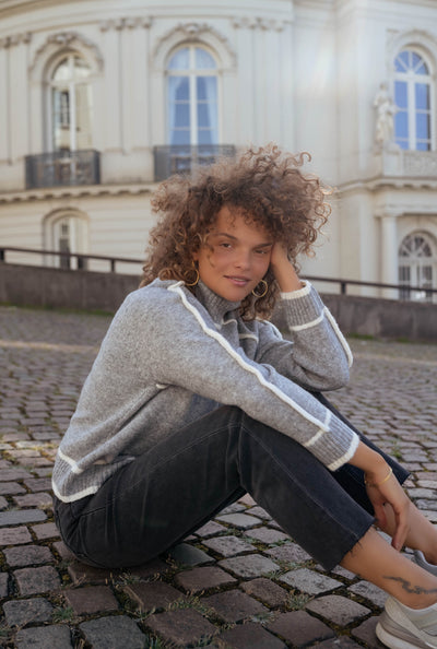 Amelie™ | Grauer Strickpullover