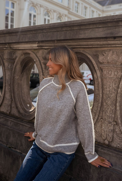 Amelie™ | Grauer Strickpullover