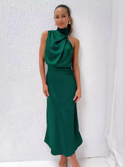 Lydia™ | Langes Kleid mit Halterneck