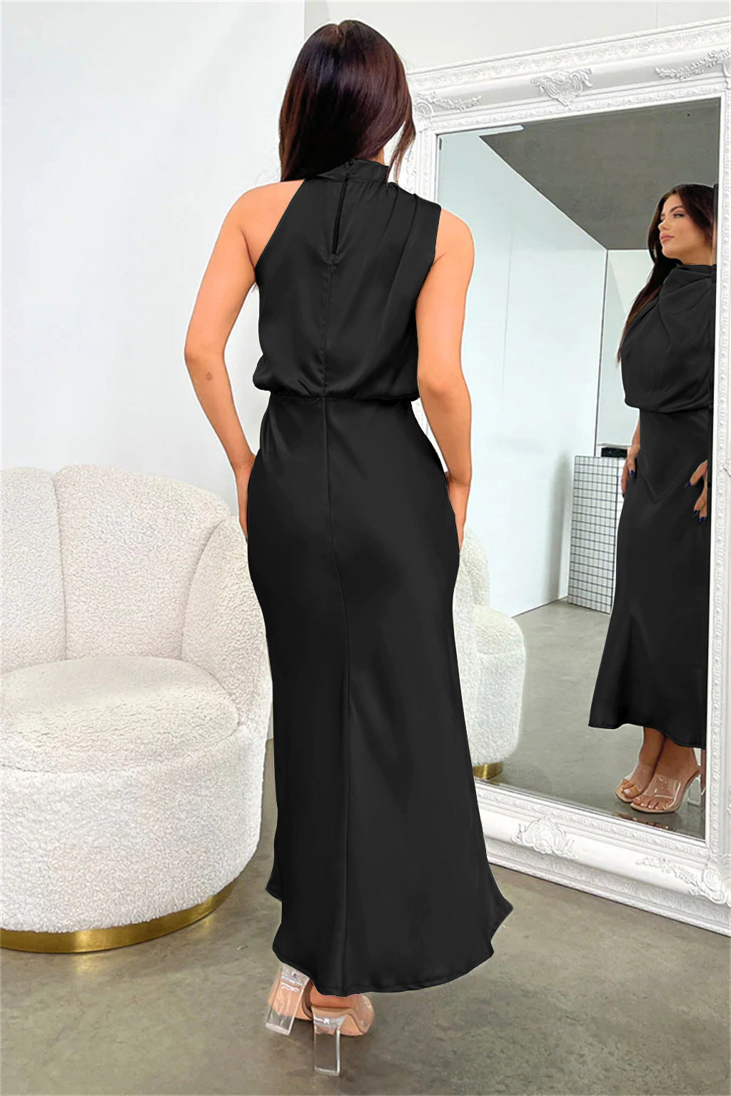 Lydia™ | Langes Kleid mit Halterneck