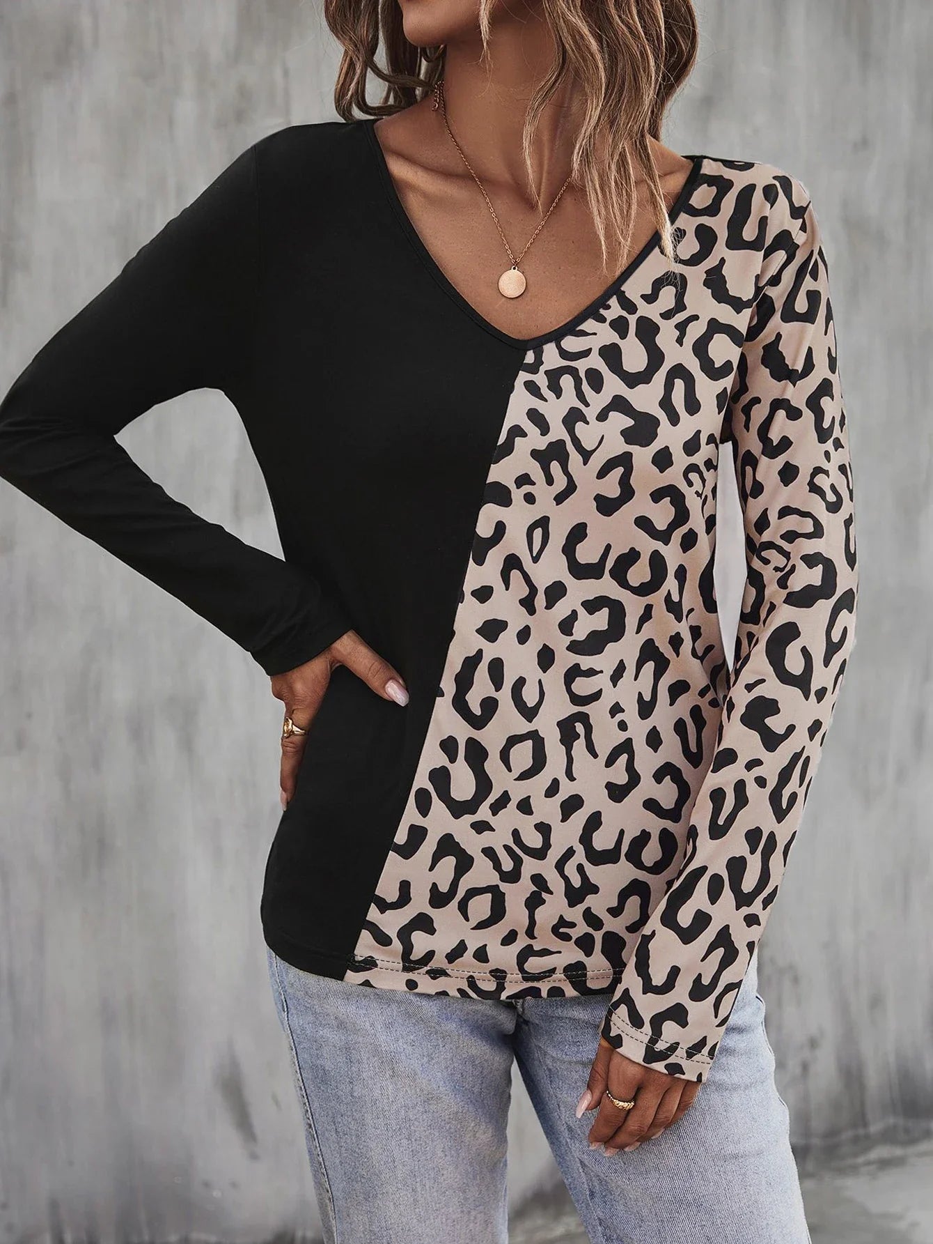 Alina™ | Leopard Kontrast Top