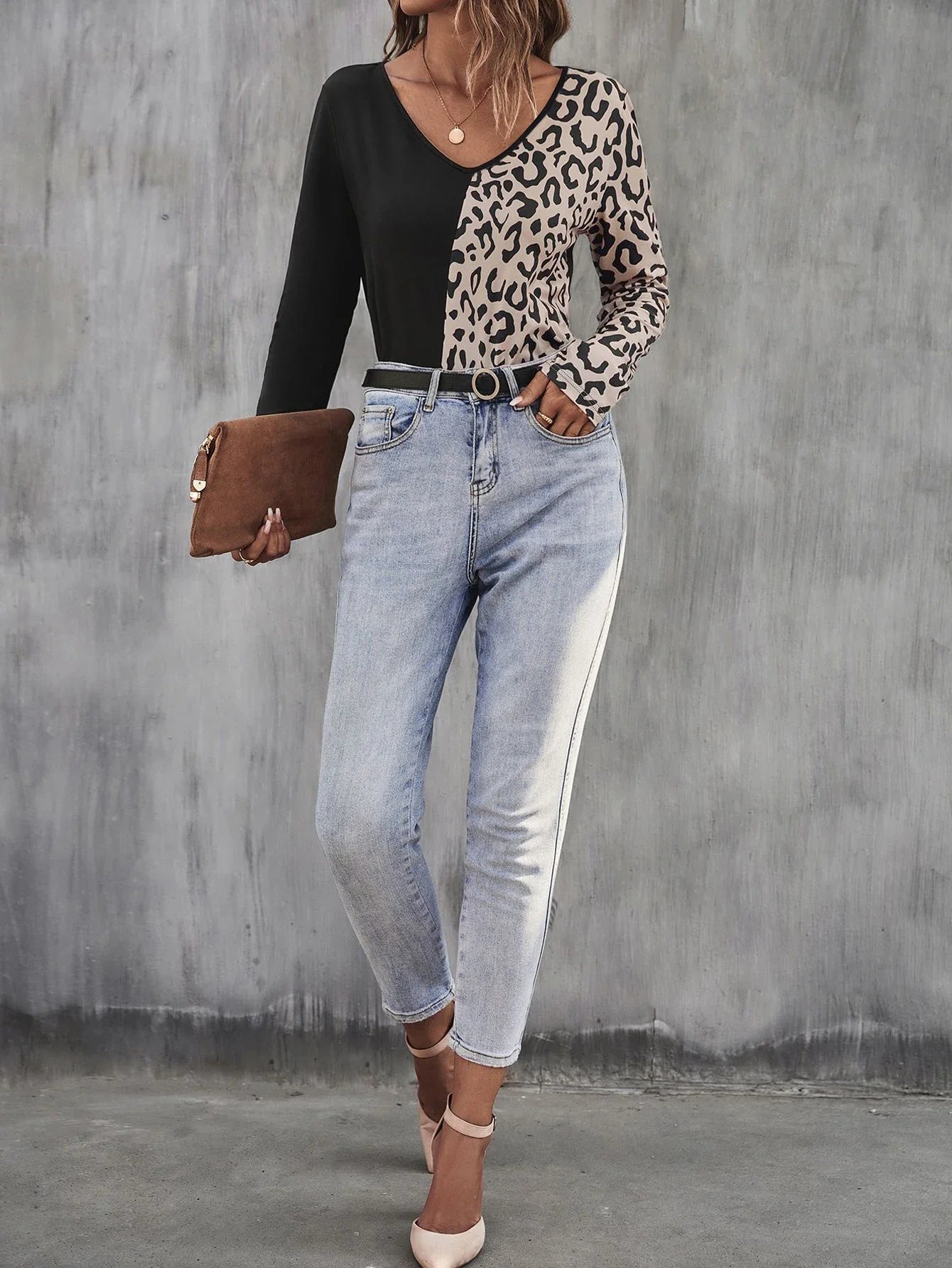 Alina™ | Leopard Kontrast Top