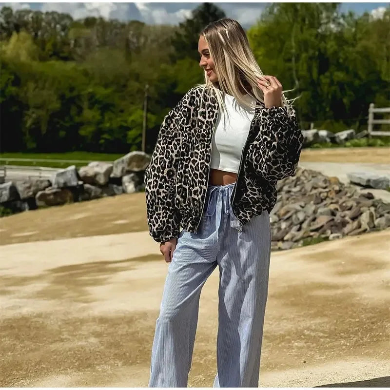 Jasmin™ | Leopard Bomberjacke