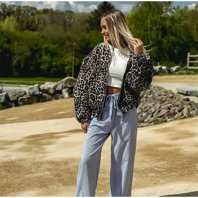Jasmin™ | Leopard Bomberjacke
