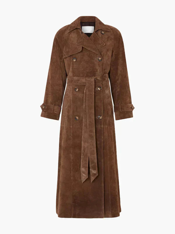 Veronika™ | Eleganter Wildleder Trenchcoat